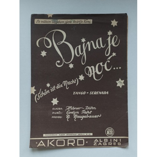 Bajna je noć - Tango - serenada