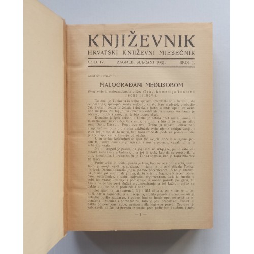 Književnik - Hrvatski književni mjesečnik god. IV. 1931 1-12