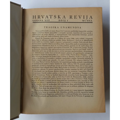 Hrvatska revija Godina XIII. brojevi 1.-12./1940.