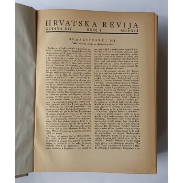 Hrvatska revija Godina XIV. brojevi 1.-12./1941.
