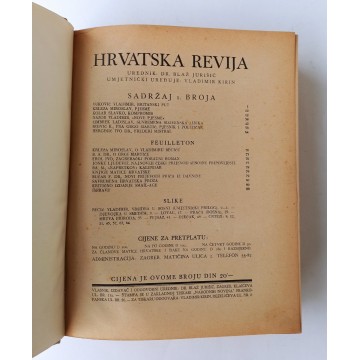 Hrvatska revija Godina IV. brojevi 1.-12./1931.